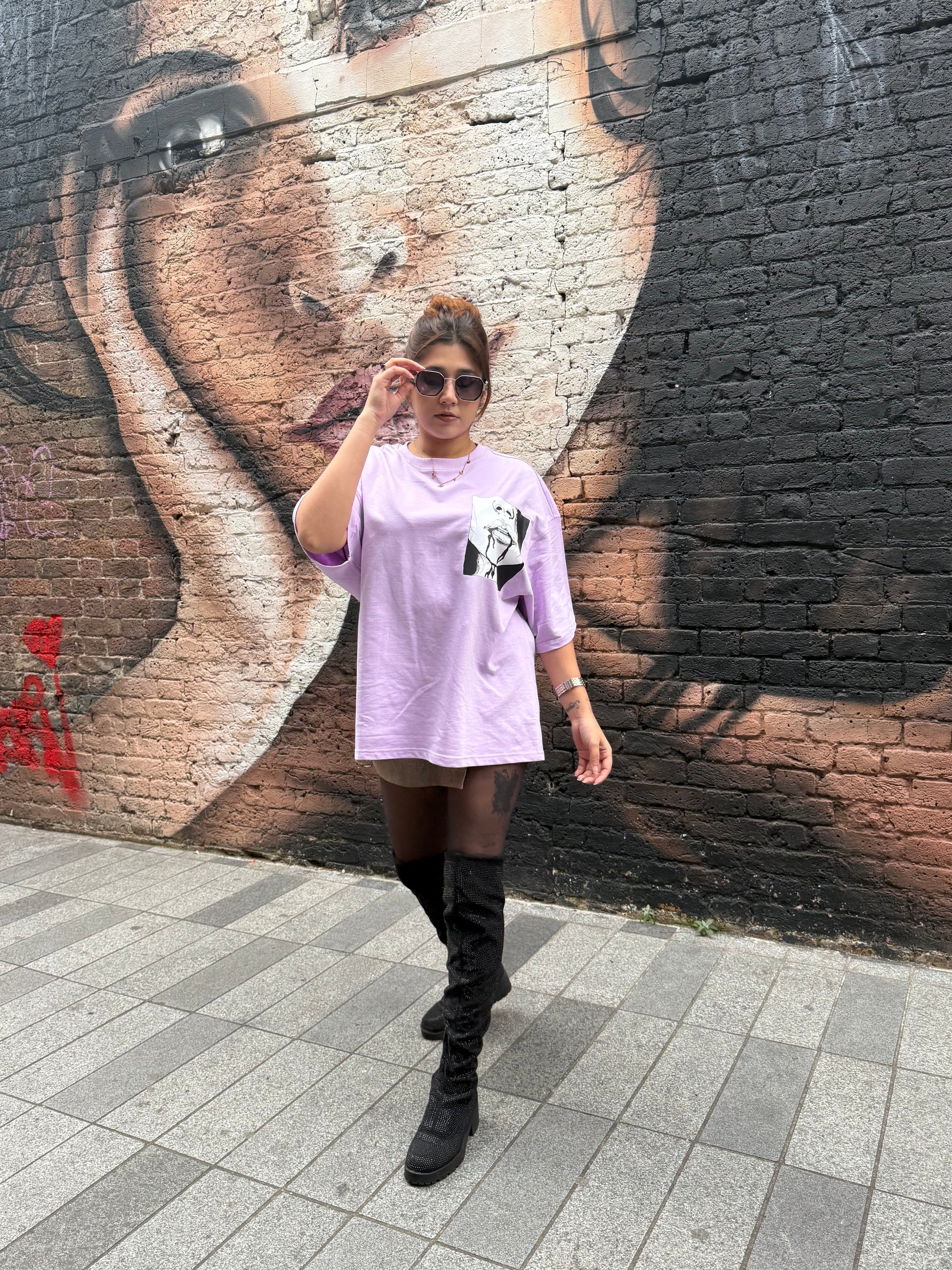 Kalyug “Disrupt the Mind” Oversized Tee – Lavender